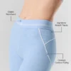 Szorty High-Waist Alosoft z motywem serca, długość nogawki 4” – kolor: niebieski melanżowy z muszelkami/biały