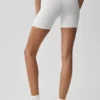 Szorty rowerowe High-Waist Airbrush 5" – białe