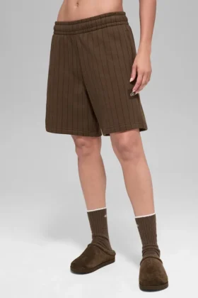 Szorty w prążki o długości 7" – Espresso Pinstripe