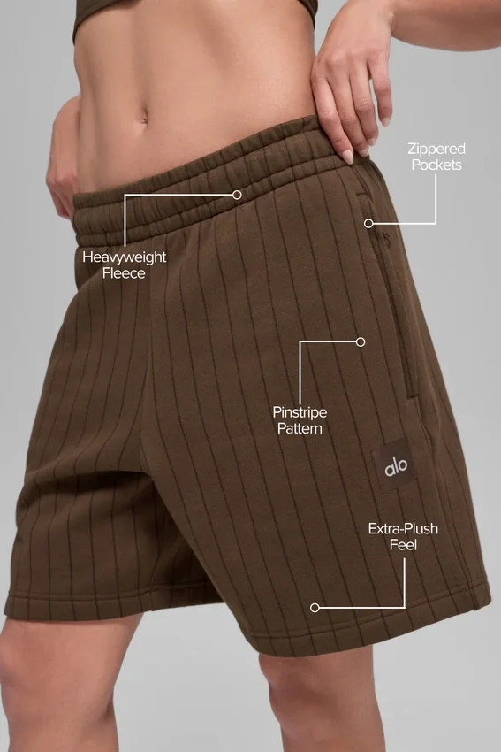 Szorty w prążki o długości 7" – Espresso Pinstripe