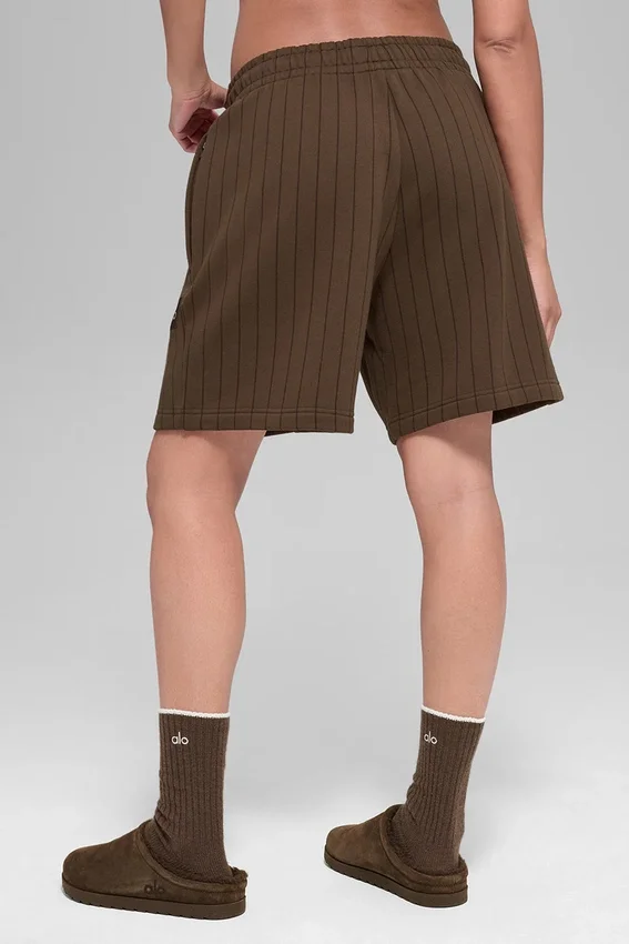 Szorty w prążki o długości 7" – Espresso Pinstripe