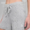 Szorty „Winter Bliss” z dzianiny typu cable knit – szary Athletic Heather