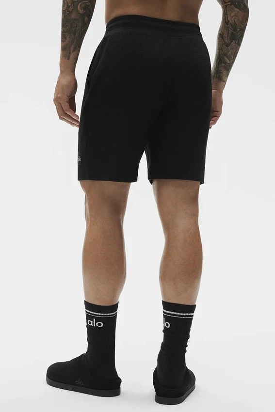 Szorty wypoczynkowe 7" Waffle – Black