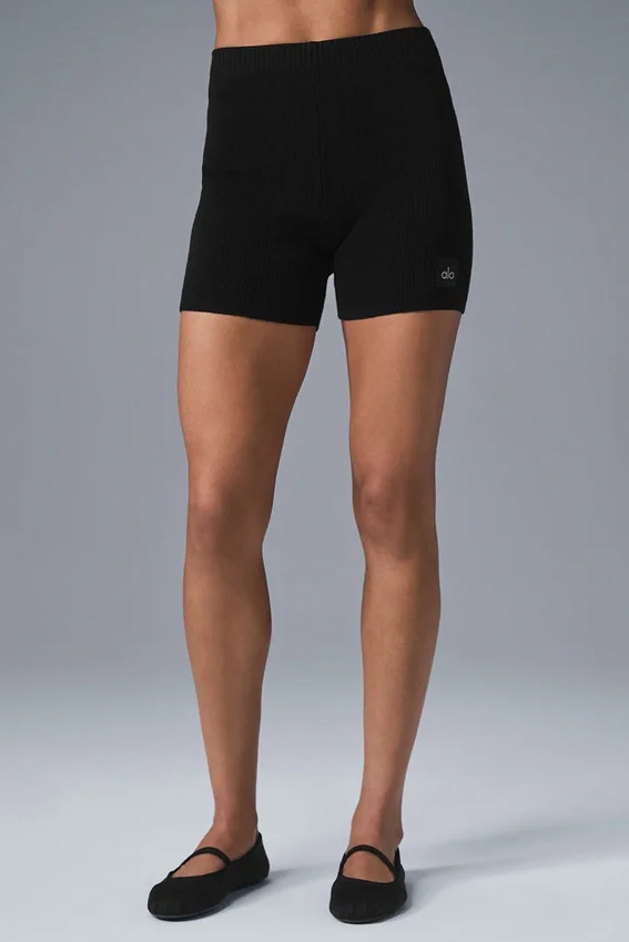 Szorty z dzianiny Scholar High-Waist – czarne