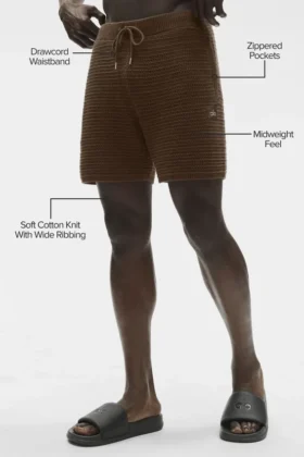 Szorty z dzianiny typu shift o długości 5″ – kolor Espresso