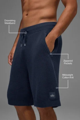 Szorty z dzianiny typu „Sports Club Sweater” o długości 7” – granatowe