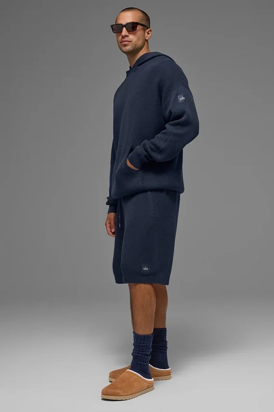 Szorty z dzianiny typu „Sports Club Sweater” o długości 7” – granatowe