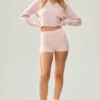 Szorty z kaszmiru High-Waist „Embrace” – matowy róż