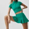 Szorty z krótkim rękawem i zamkiem na całej długości Alo Softsculpt – Emerald Isle