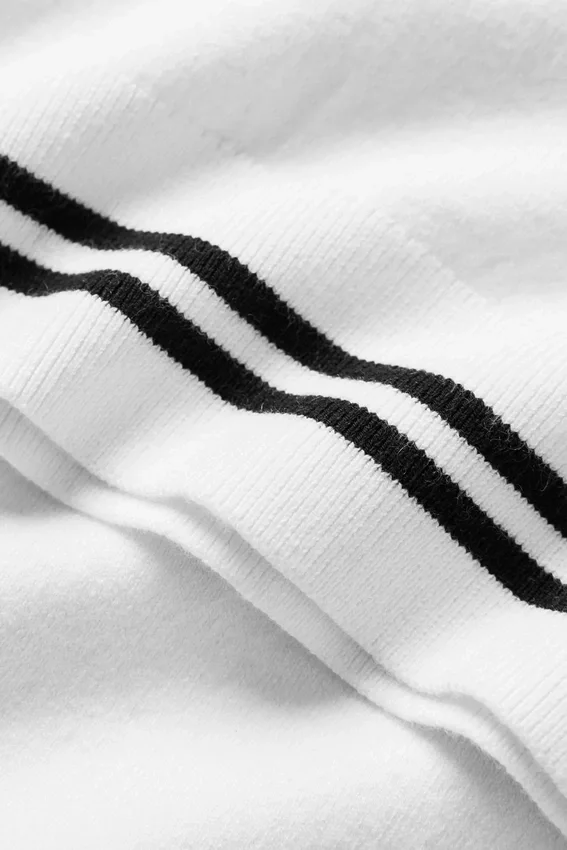 Szorty z krótkim rękawem „My Serve” z bawełny i kaszmiru – biała/czarna