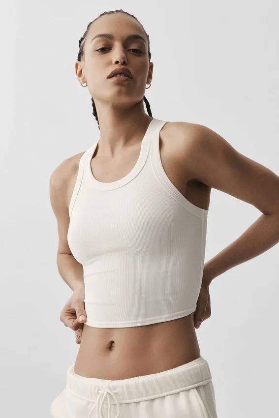 Top Goddess Ribbed Go-To – kolor kości słoniowej