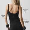Top na ramiączkach „Adore” z prążkowanego materiału – czarna