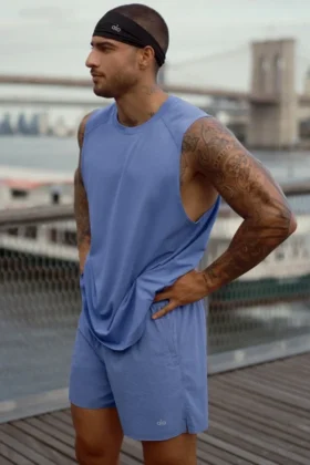 Top na ramiączkach Alo Vapor Muscle – Provence Blue