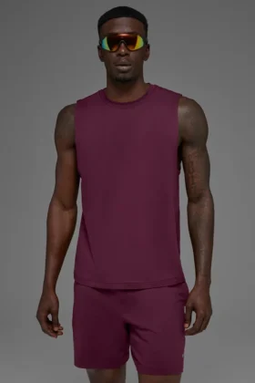 Top na ramiączkach Conquer Muscle – Burgundy
