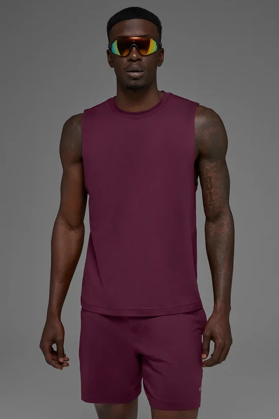 Top na ramiączkach Conquer Muscle – Burgundy