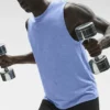 Top na ramiączkach Conquer Muscle – niebieski melanż Provence