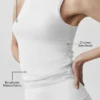 Top na ramiączkach „En Pointe” z prążkowanego materiału – biała