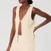 Top na ramiączkach Knit Salana – kolor Macadamia
