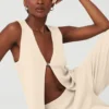 Top na ramiączkach Knit Salana – kolor Macadamia