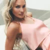 Top na ramiączkach Radiance z mieszanki jedwabiu – słoneczny róż