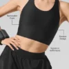 Top na ramiączkach z biustonoszem Airlift Super Sleek – czarna