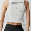 Top na ramiączkach z modalu w stylu Henley z prążkowanym materiałem – biała