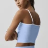 Top na ramiączkach z wbudowanym biustonoszem Airbrush Refined – jasnoniebieski Provence/biały