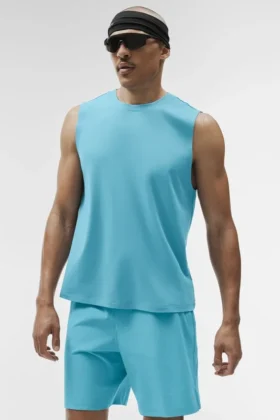 Topy na ramiączkach Conquer Muscle – Blue Breeze
