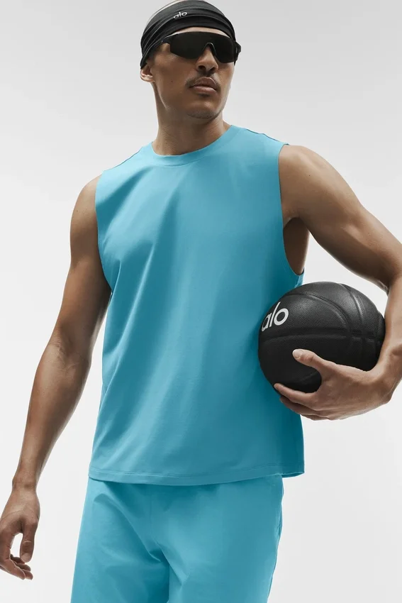 Topy na ramiączkach Conquer Muscle – Blue Breeze