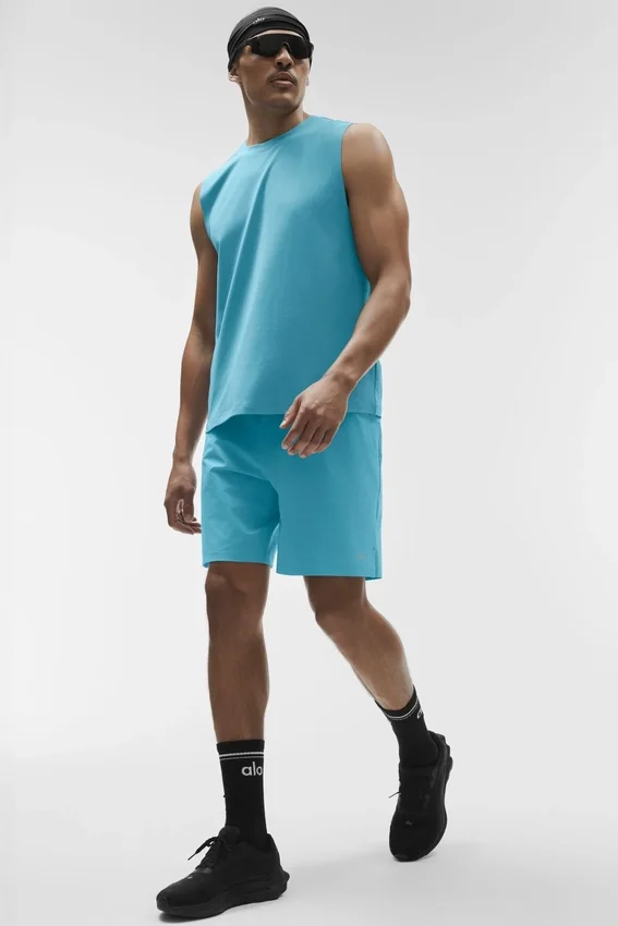 Topy na ramiączkach Conquer Muscle – Blue Breeze