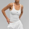 Topy na ramiączkach Ribbed Prosper – biała