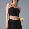 Topy na ramiączkach z wbudowanym biustonoszem „Doubles Only” – czarna