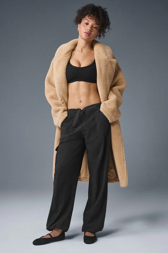 Trencz oversize z polaru Sherpa – Camel