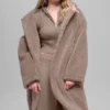 Trencz oversize z polaru Sherpa – Chai Latte