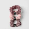 Zestaw 3 mini gumek do włosów „Fresh” – Grzybowy/Różowy kwarc/Dymny kwarc