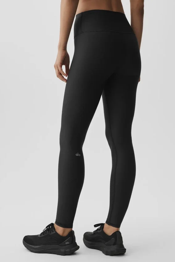 Zimowe, ciepłe High-Waist Airlift Legginsy – czarne